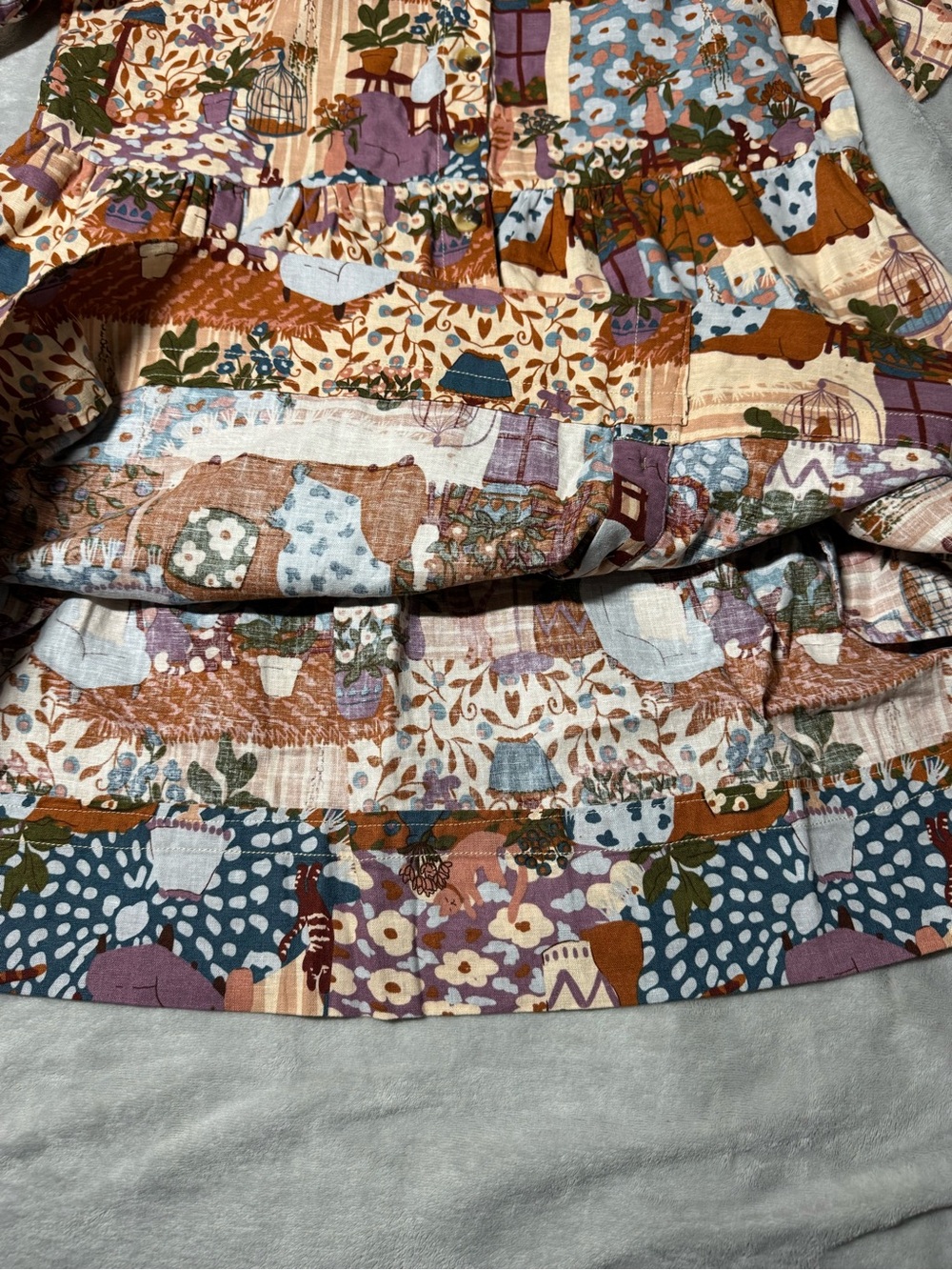 (Altered) Princess Highway cat print smock dress - Picture 3 of 8